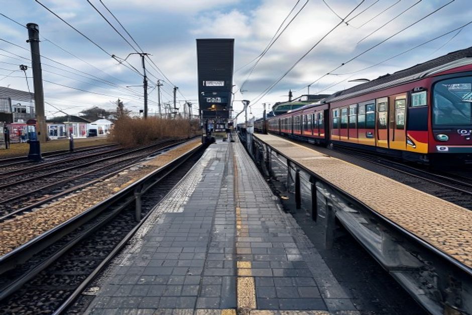 Tenby train station platform