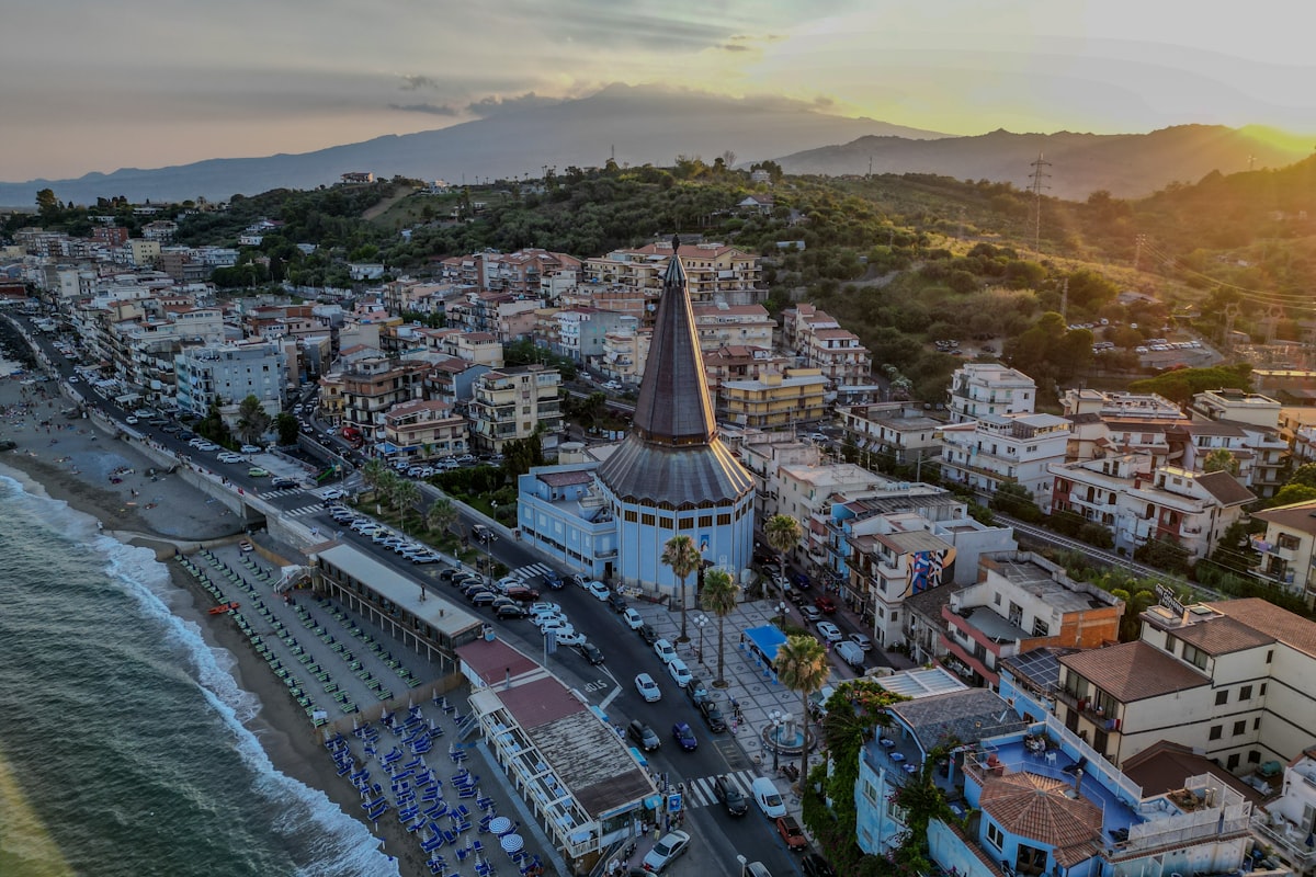 Taormina city skyline