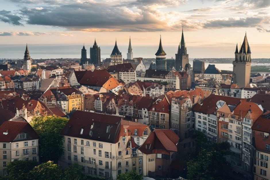 Ladenburg city skyline