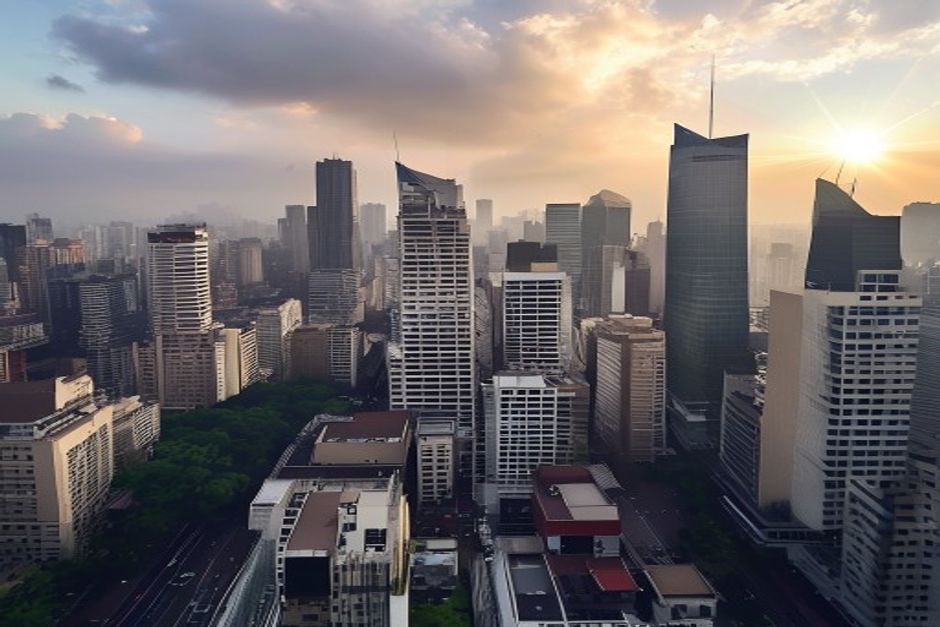Meo Vac city skyline