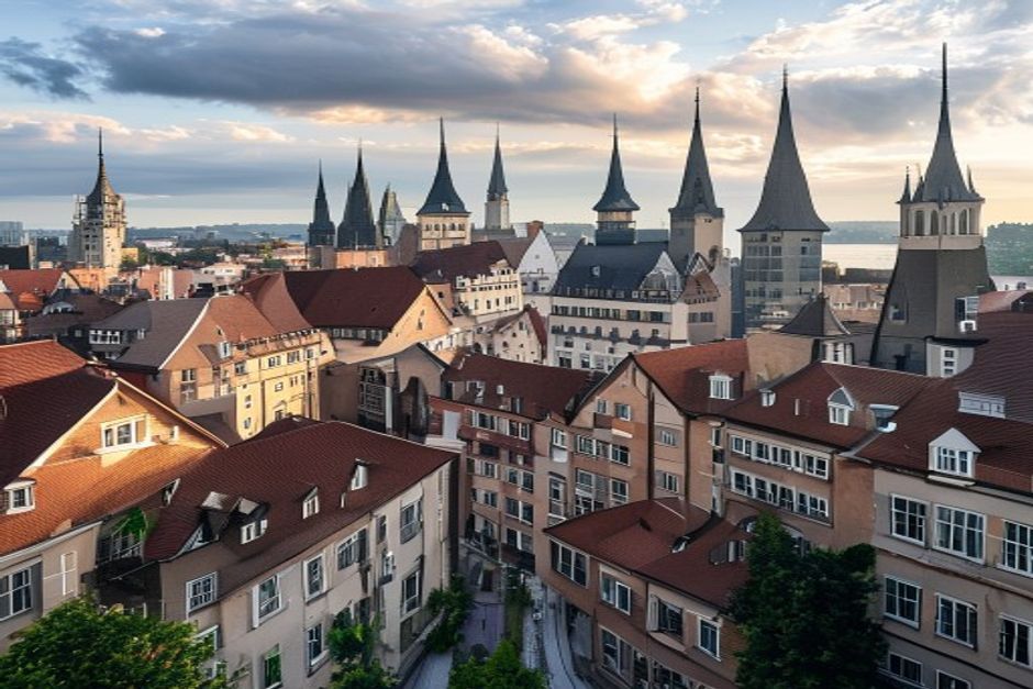 Schwabisch Hall city skyline