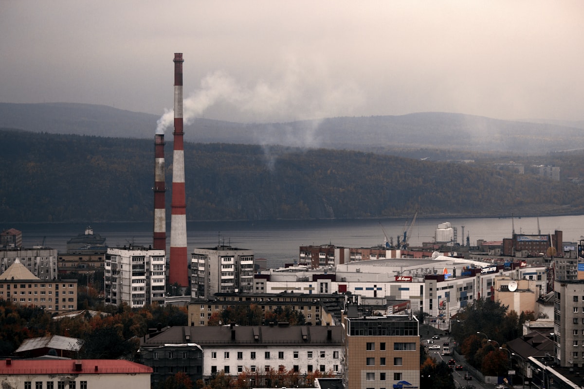 Murmansk city skyline