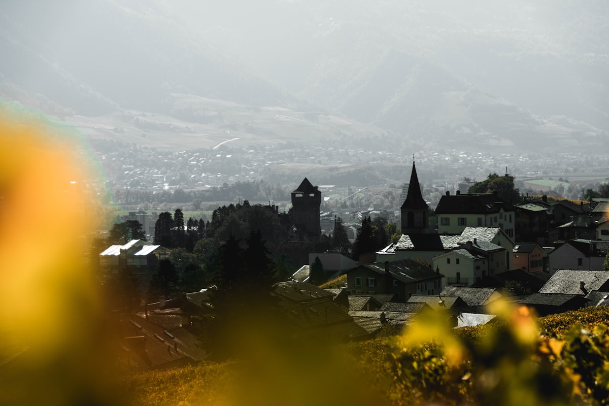 Sierre city skyline