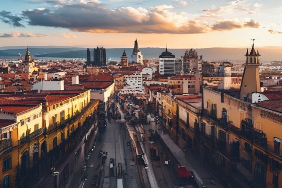Pamplona city skyline