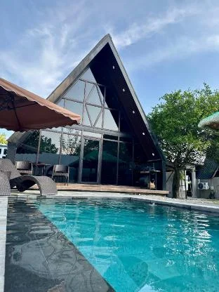 Modern A-Frame Cabin Staycation with Pool, Jacuzzi