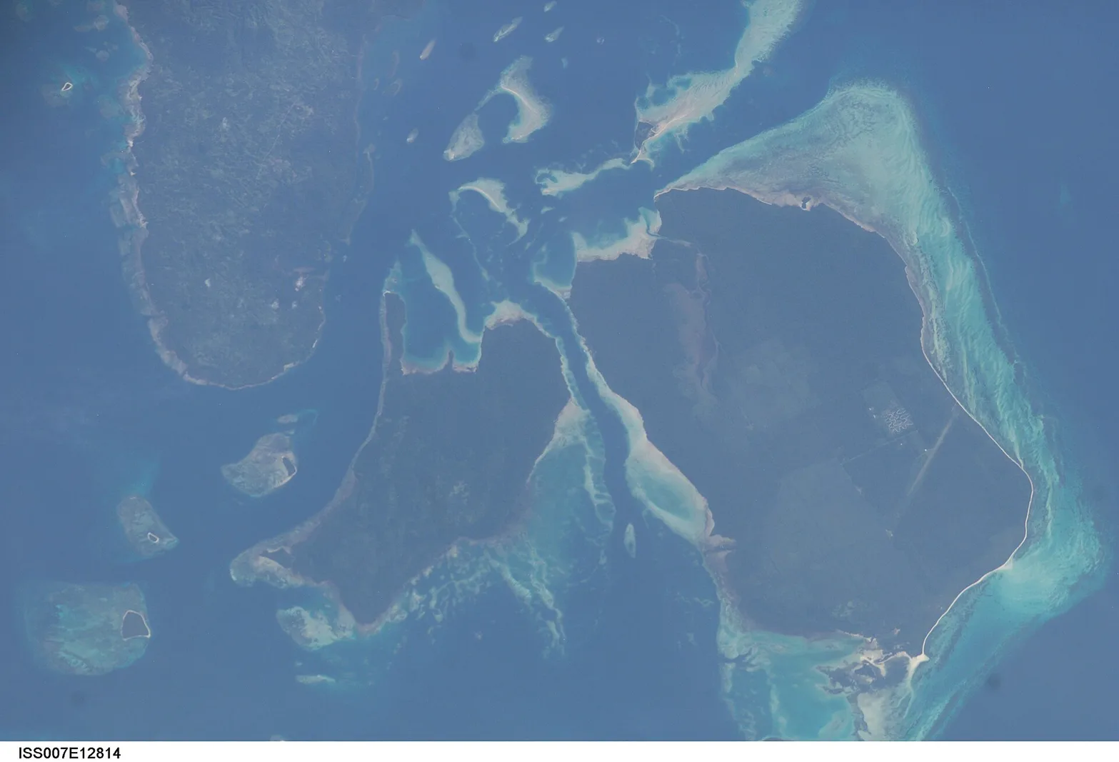 Aerial-style view of reef and islands in Balabac, Palawan
